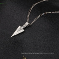 Vintage Style Steel Drop Shipping Triangle Jewelry Accessories Silver Arrow Pendant Necklace